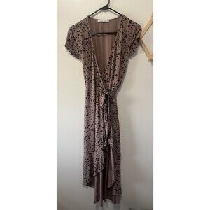 Abercrombie And Fitch Wrap Dress Brown And Black Animal Print Size Small